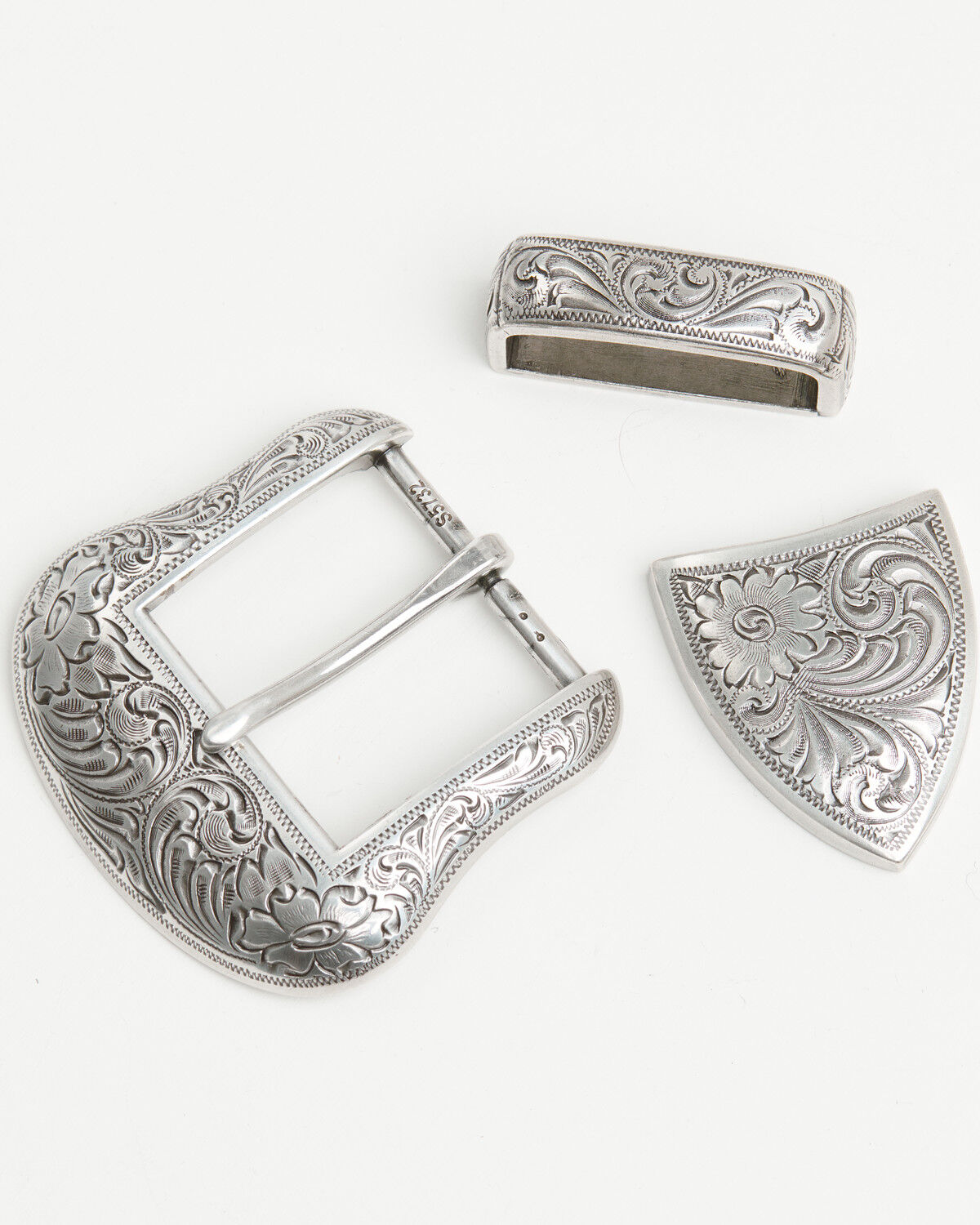 Image #1 - Cody James® Men's Three Piece Buckle Set, Silver, hi-res