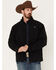 Cinch Men's Solid Logo Sleeve Zip-Front Softshell Jacket , Black, hi-res