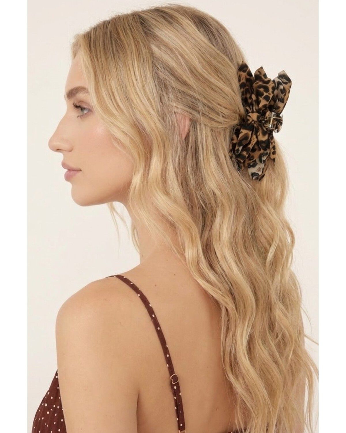 Image #1 - Shyanne Women's Leopard Print Fabric Claw Clip, Multi, hi-res
