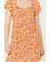 Image #3 - Wild Moss Women's Floral Print Mini Dress, Mustard, hi-res