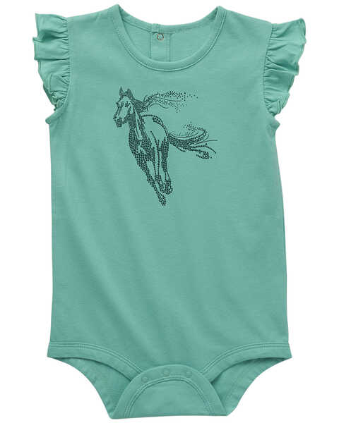 Carhartt Infant Girls' Galloping Horse Onesie , Bright Blue, hi-res