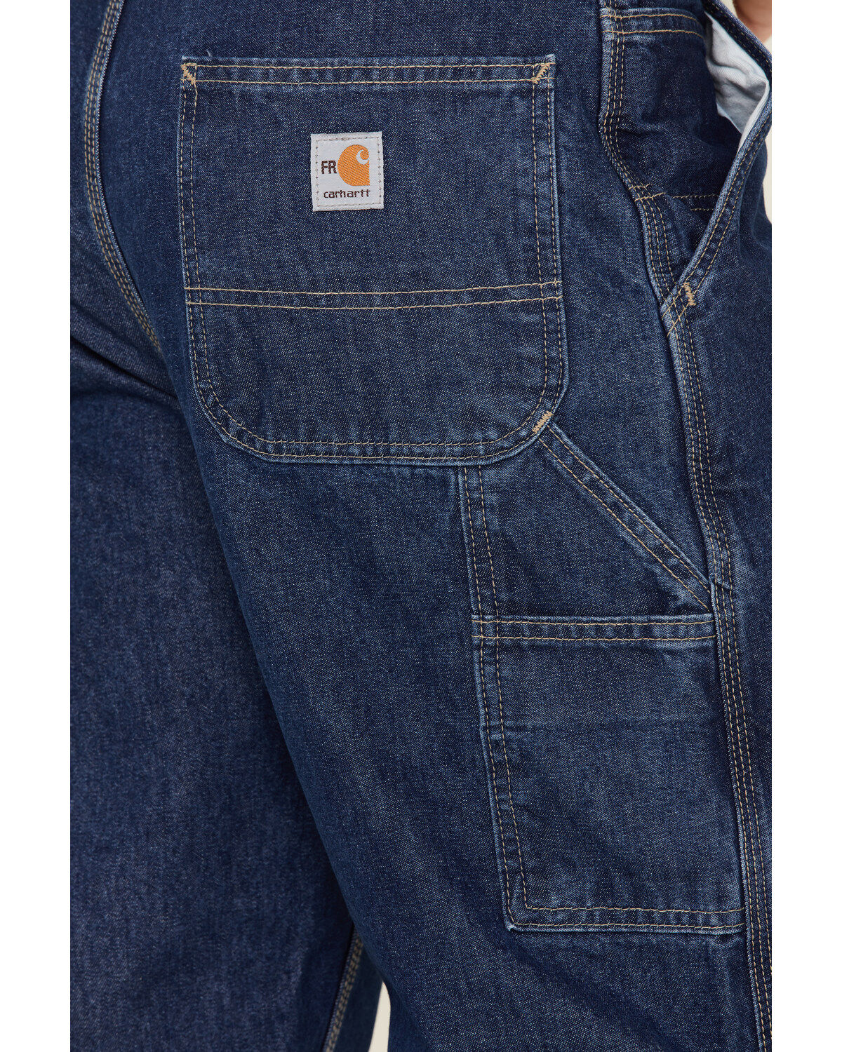 Image #4 - Carhartt Men's Flame-Resistant Denim Dungaree Work Pants, Denim, hi-res