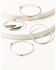Shyanne Women's Feather Wrap Evil Eye Bracelet Set, Silver, hi-res