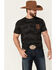 Howizter Men's Black Camo Print Musket People Graphic Short Sleeve T-Shirt , Black, hi-res