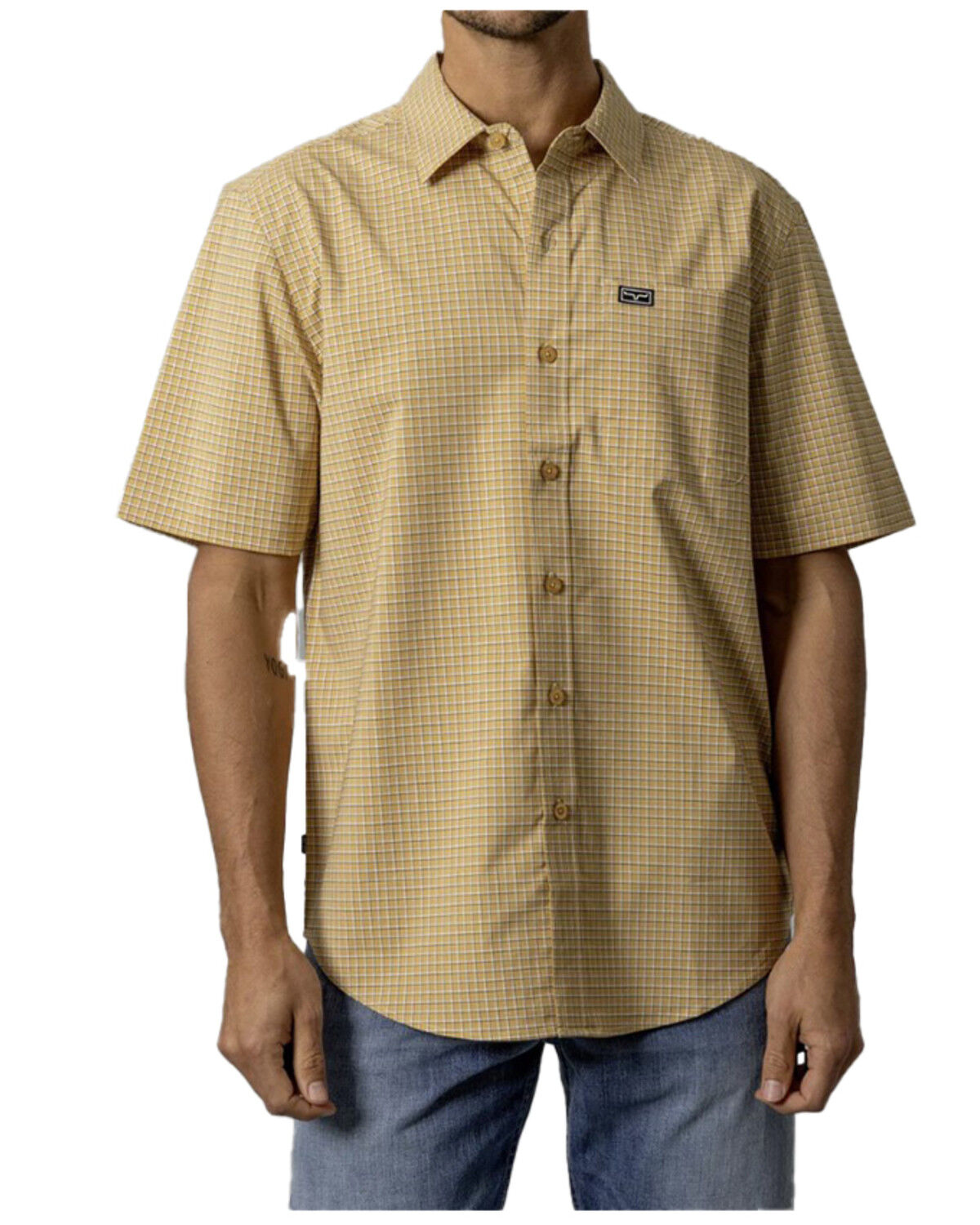 Kimes Ranch Men's MC Cooper Plaid Print Short Sleeve Button-Down Stretch Performance Shirt