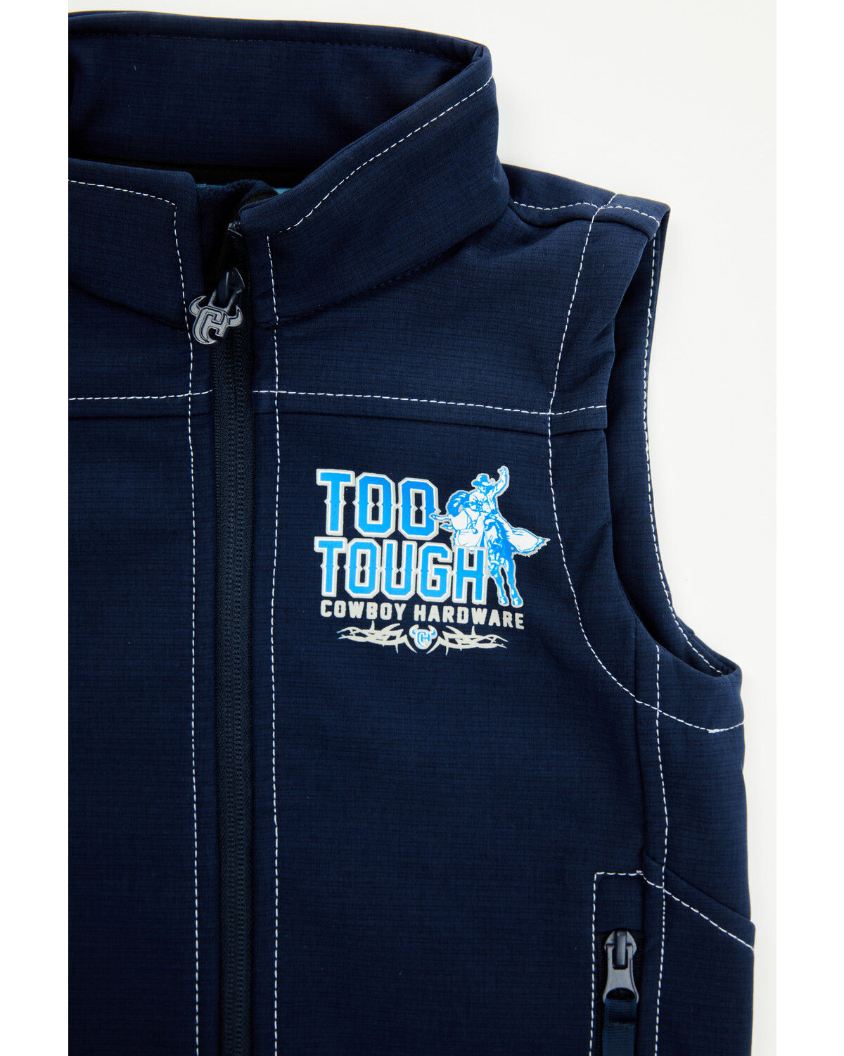 Image #2 - Cowboy Hardware Toddler Boys' Too Tough Vest, Navy, hi-res