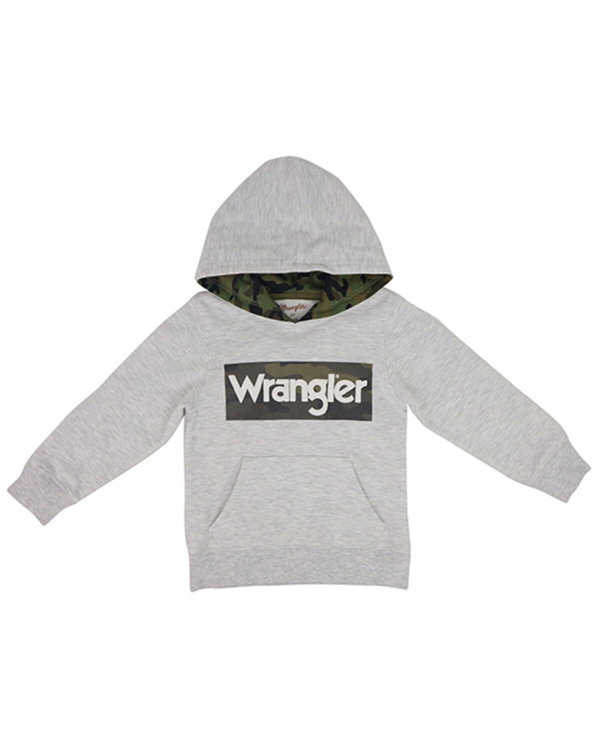 Image #1 - Wrangler Toddler Boys' Logo Graphic Hooded Sweatshirt, Heather Grey, hi-res