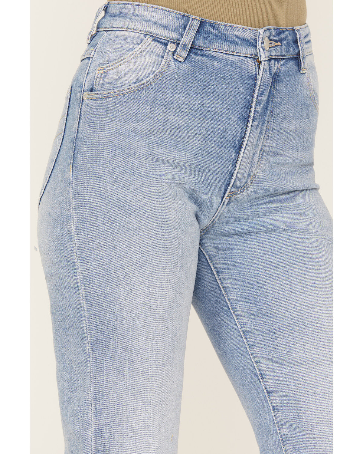 Image #2 - Rolla's Women's Light Medium Wash High Rise Bleeker Original Straight Jeans, Medium Wash, hi-res