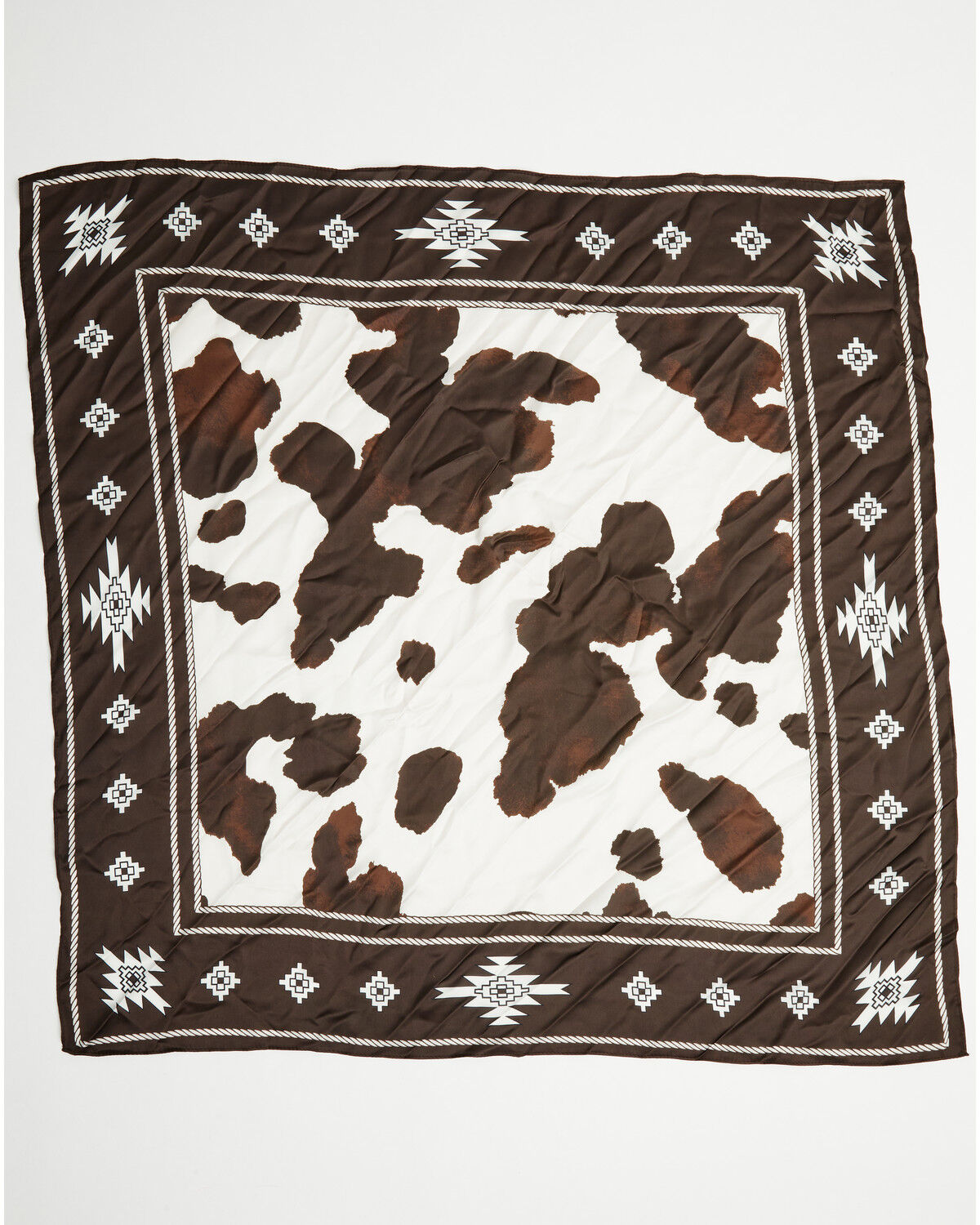 Image #5 - Idyllwind Women's Mona Southwest Cow Print Oversized Wild Rag, Brown, hi-res