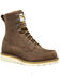 Image #1 - Carhartt Men's WP Soft Toe 8" Lace-Up Wedge Work Boots - Moc Toe, Dark Brown, hi-res
