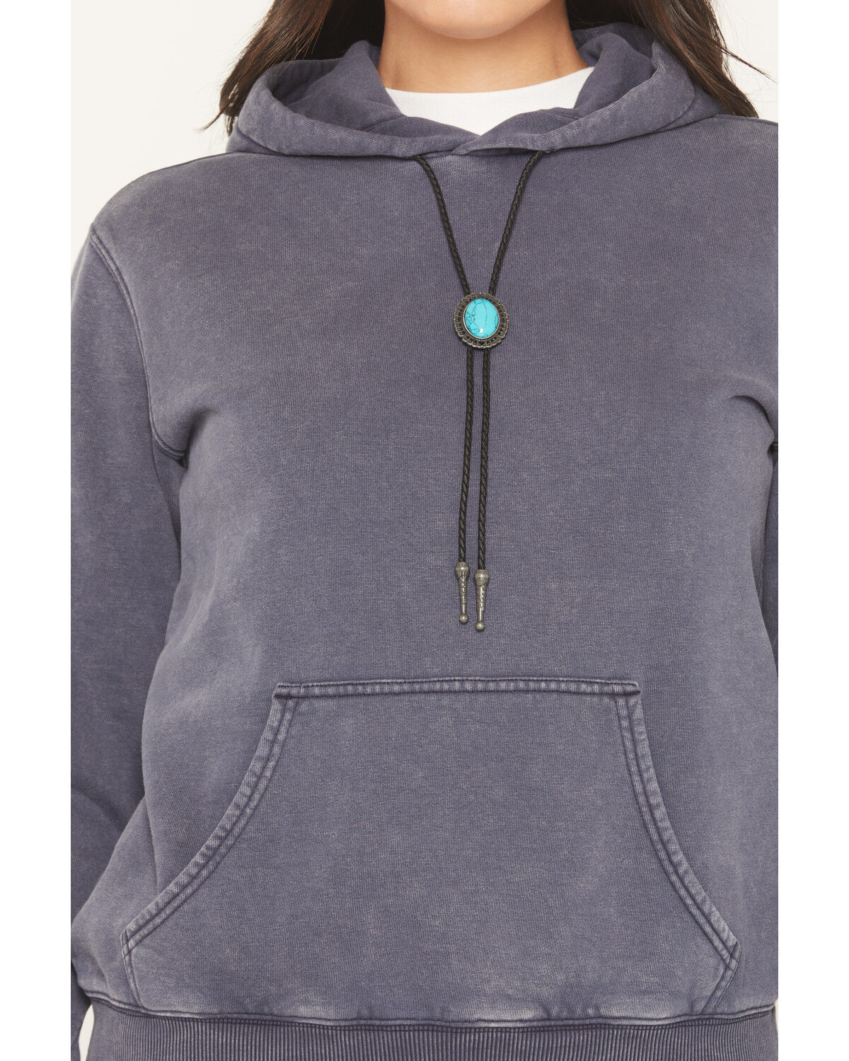 Image #3 - Shyanne Women's Bolo Tie Hoodie, Indigo, hi-res