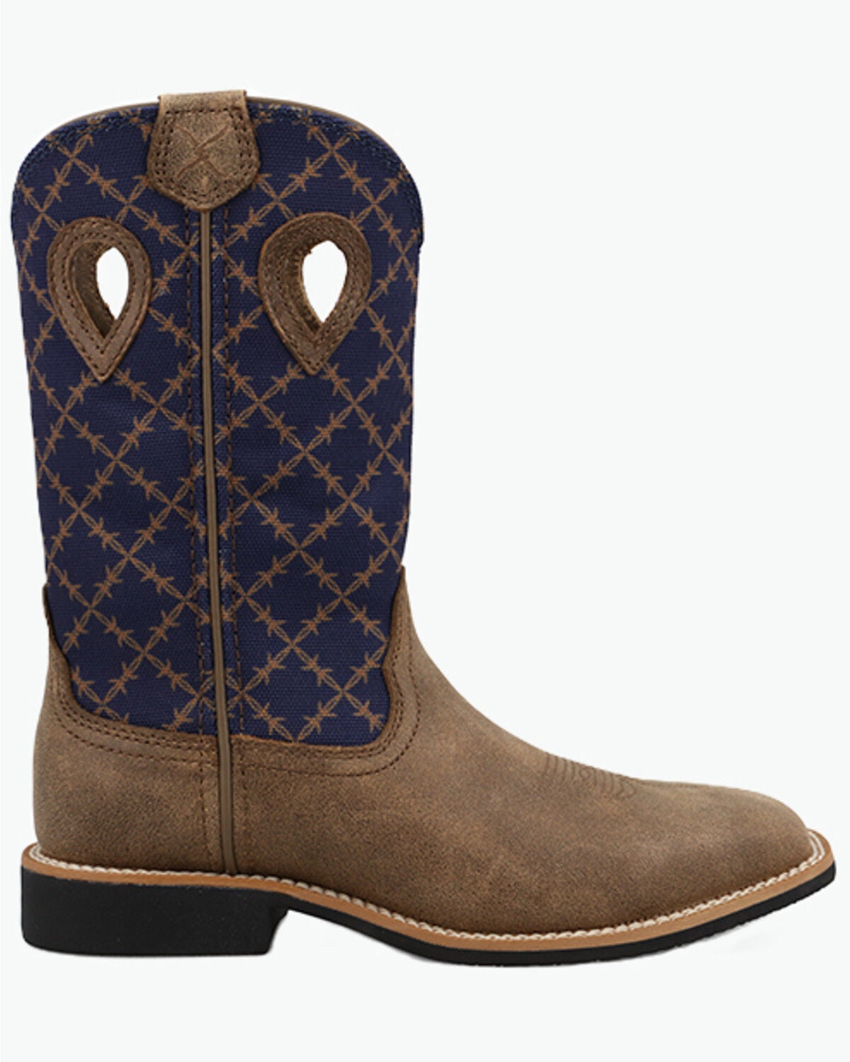 Image #2 - Twisted X Boys' Top Hand Performance Western Boots - Broad Square Toe, Navy, hi-res