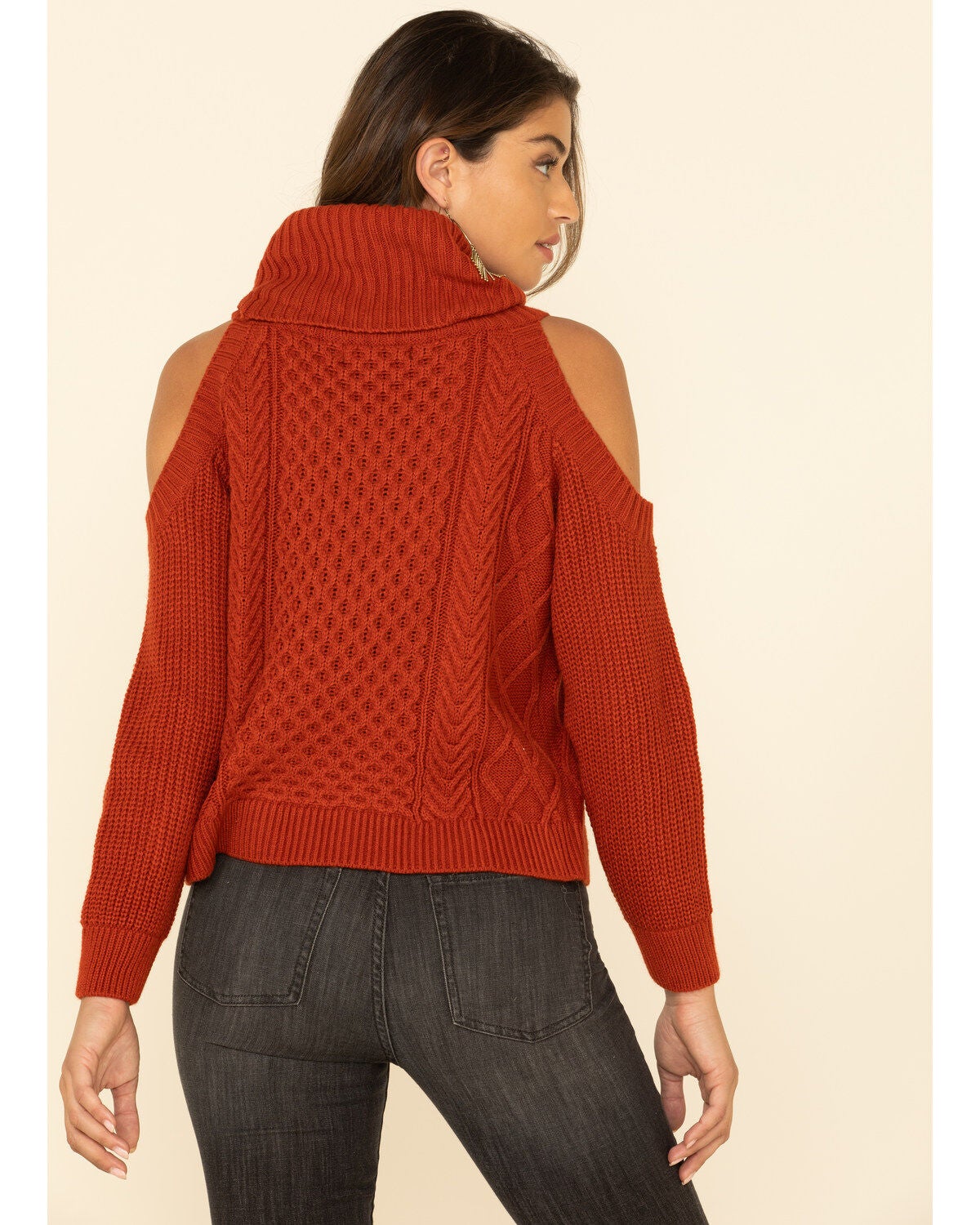 off shoulder turtleneck sweater