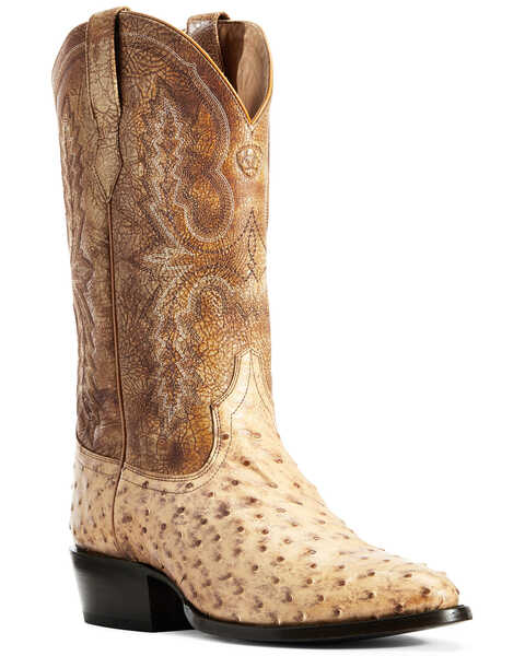 Image #1 - Ariat Men's Circuit Light Full Quill Ostrich Western Boots - Round Toe, , hi-res
