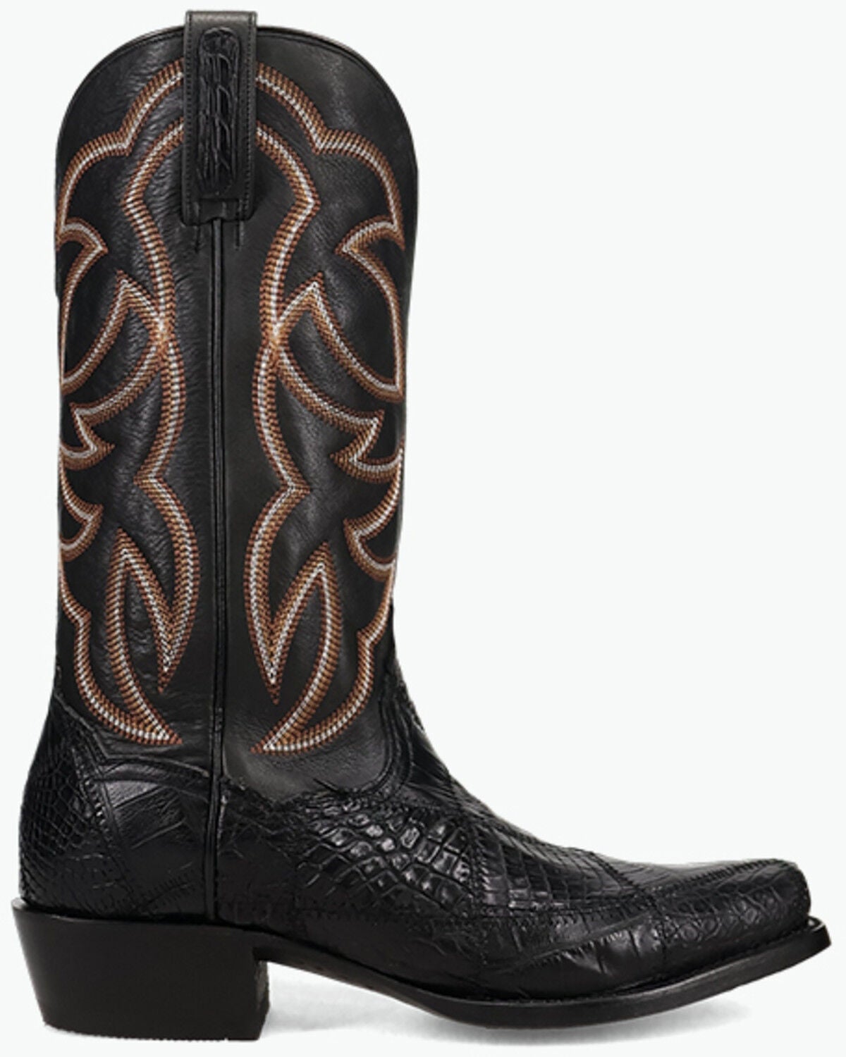 Image #2 - Dan Post Men's Exotic Alligator Western Boots - Square Toe, Black, hi-res