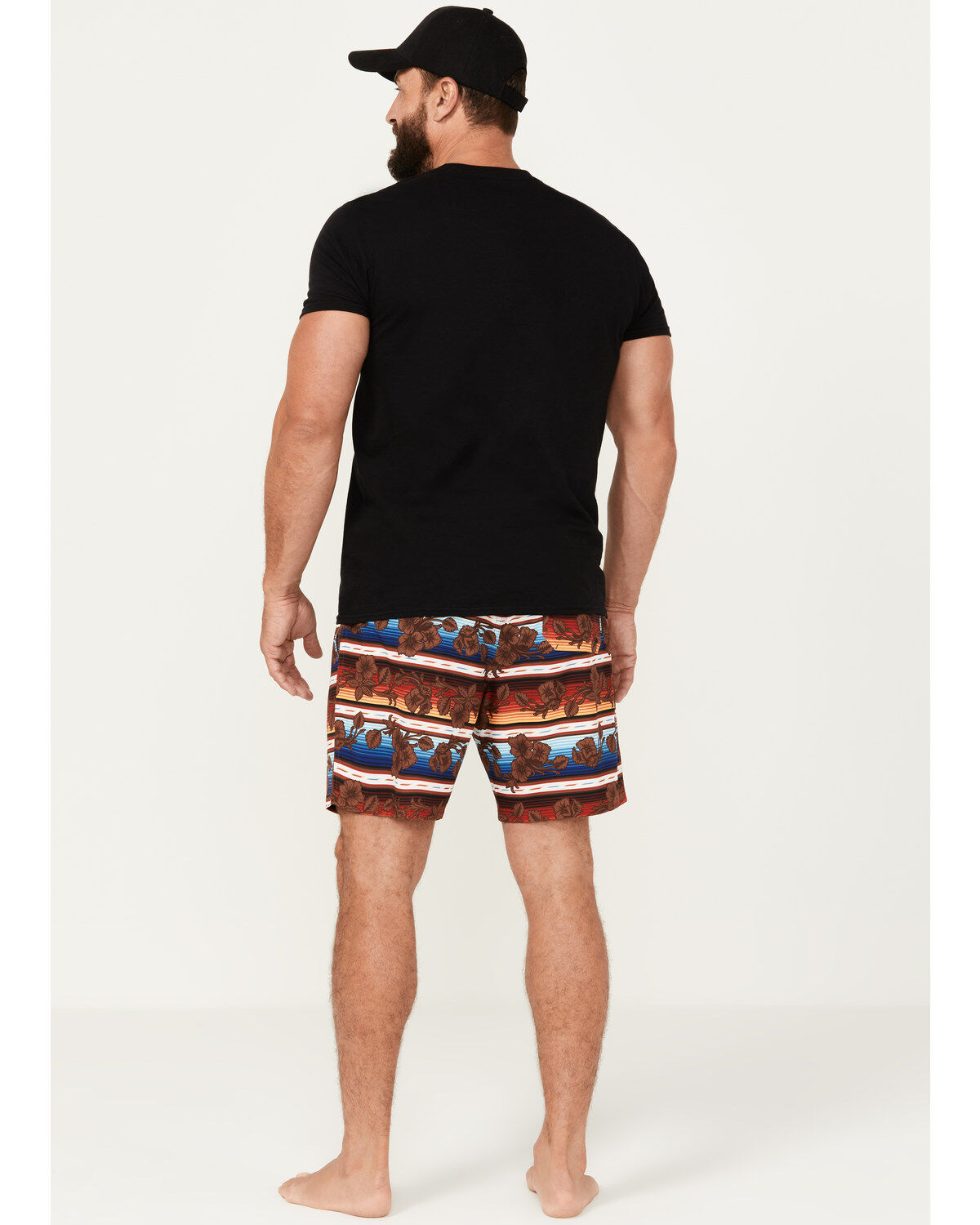 Image #3 - CINCH MEN'S MULTI-COLORED FLORAL DRAWCORD BOARD SHORTS, Purple, hi-res