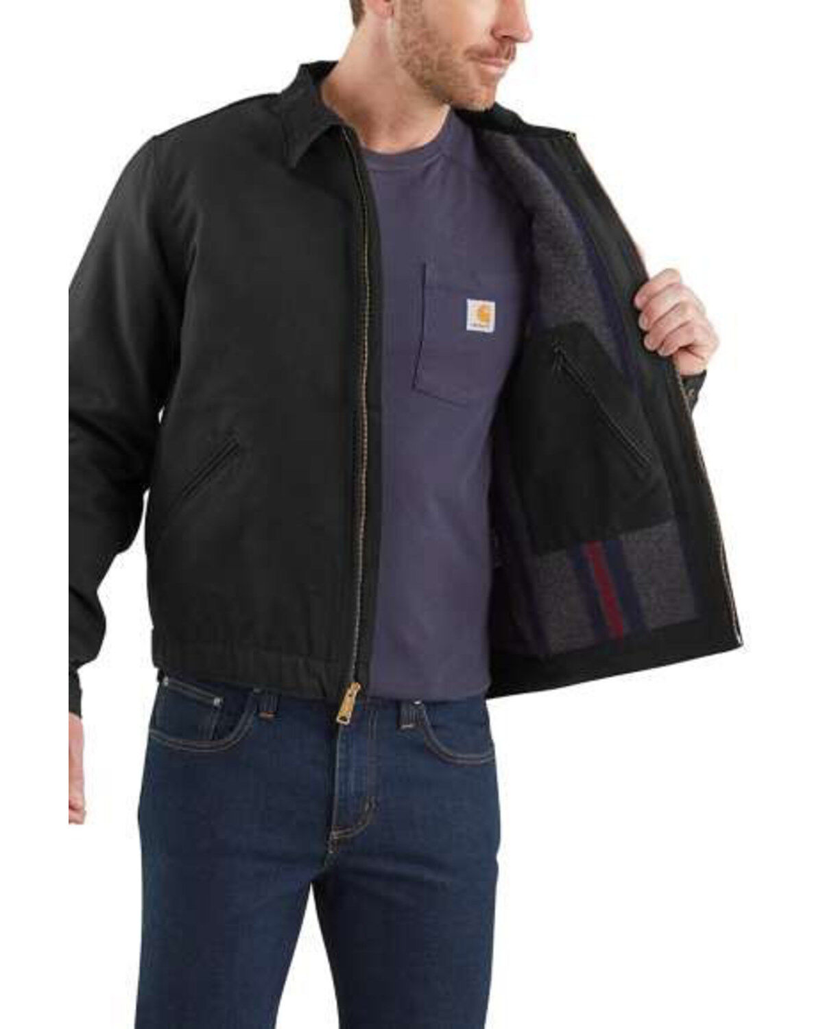 Image #3 - Carhartt Men's Duck Detroit Work Jacket, , hi-res