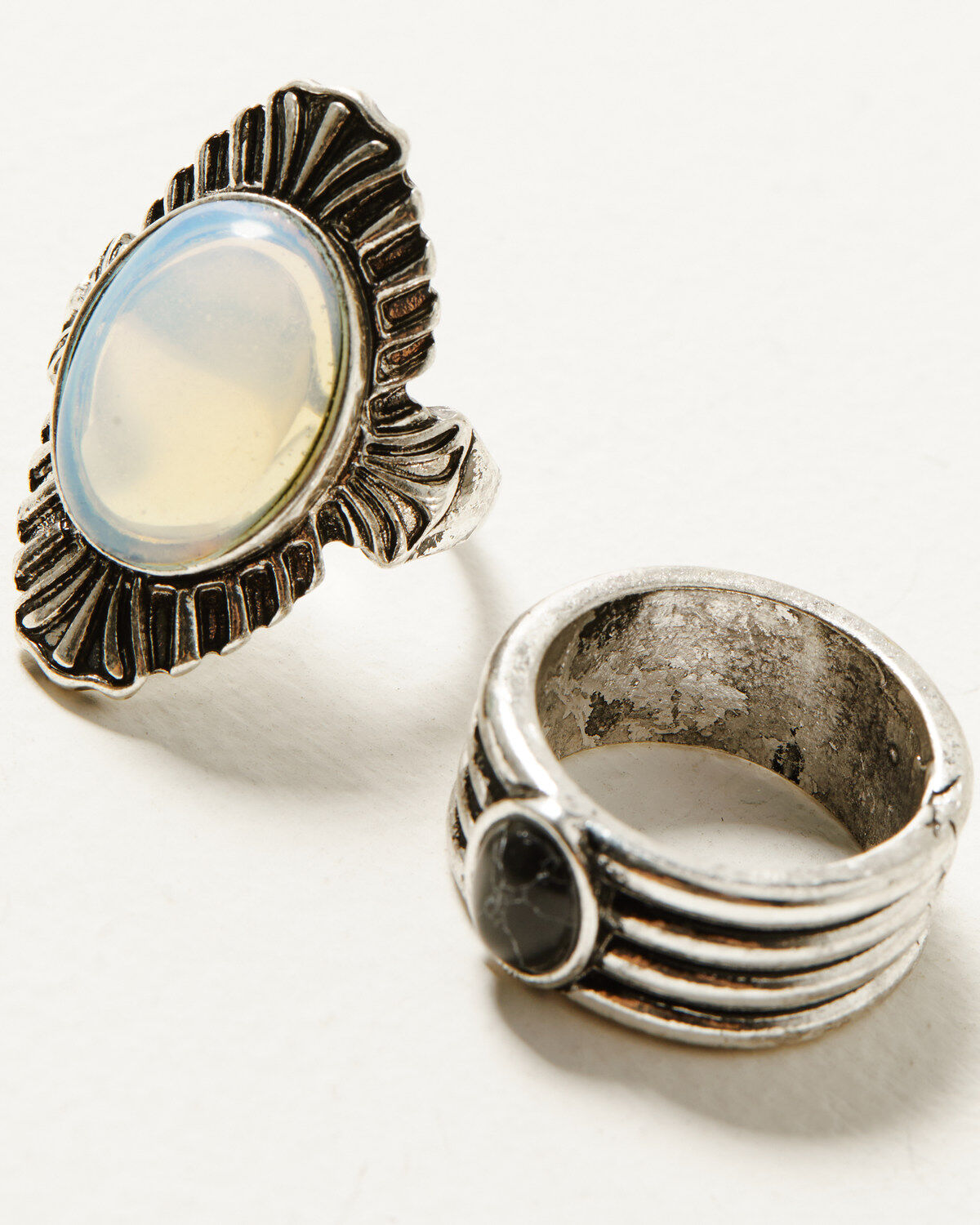 Image #2 - Shyanne Women's Moonstone Ring Set - 4 Piece, Silver, hi-res