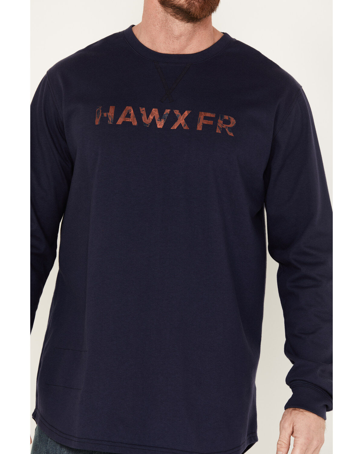 Image #3 - Hawx Men's FR Long Sleeve Pocket Henley Shirt, Navy, hi-res