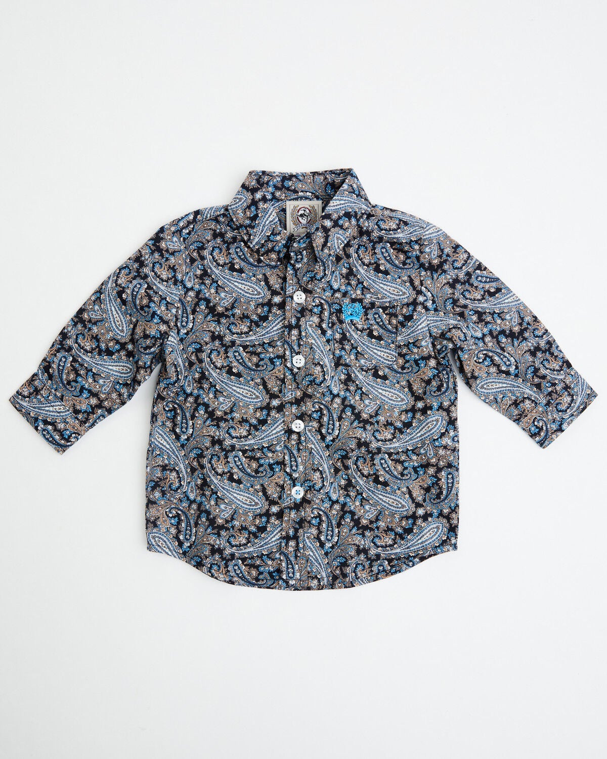 Cinch Infant Boys' Paisley Print Long Sleeve Button-Down Western Shirt, Multi, hi-res