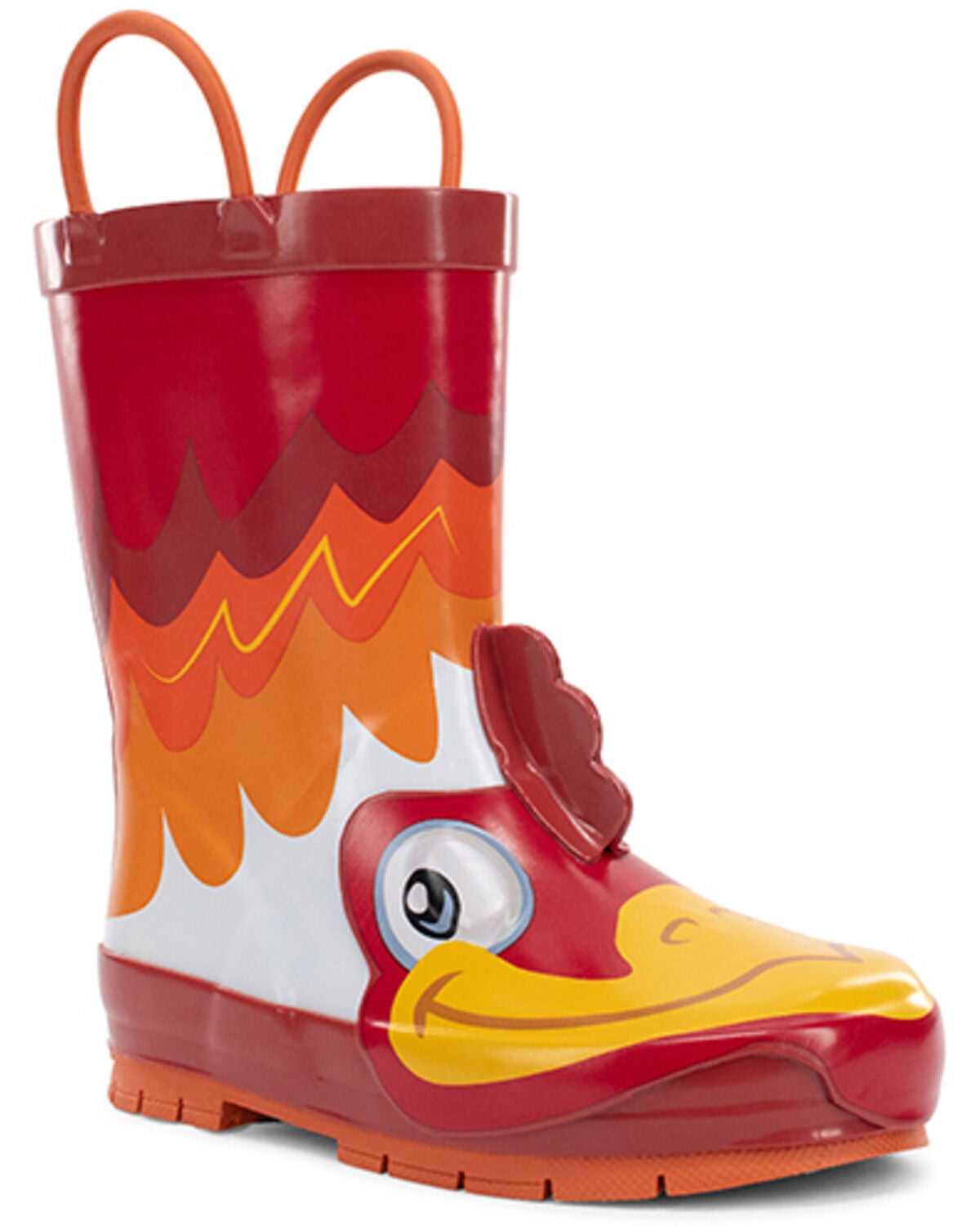 Western Chief Boys' Ritz Rooster Rain Boots, Red, hi-res