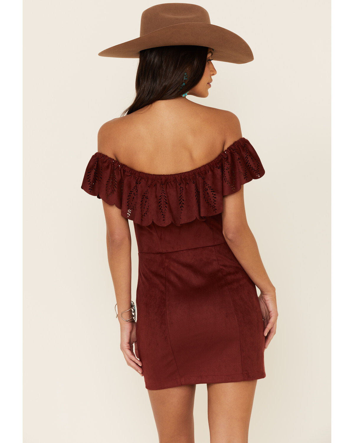 Image #4 - Shyanne Women's Off-Shoulder Faux Suede Dress, , hi-res