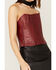 Boot Barn X Understated Leather Women's Louise Leather Bustier, Red, hi-res