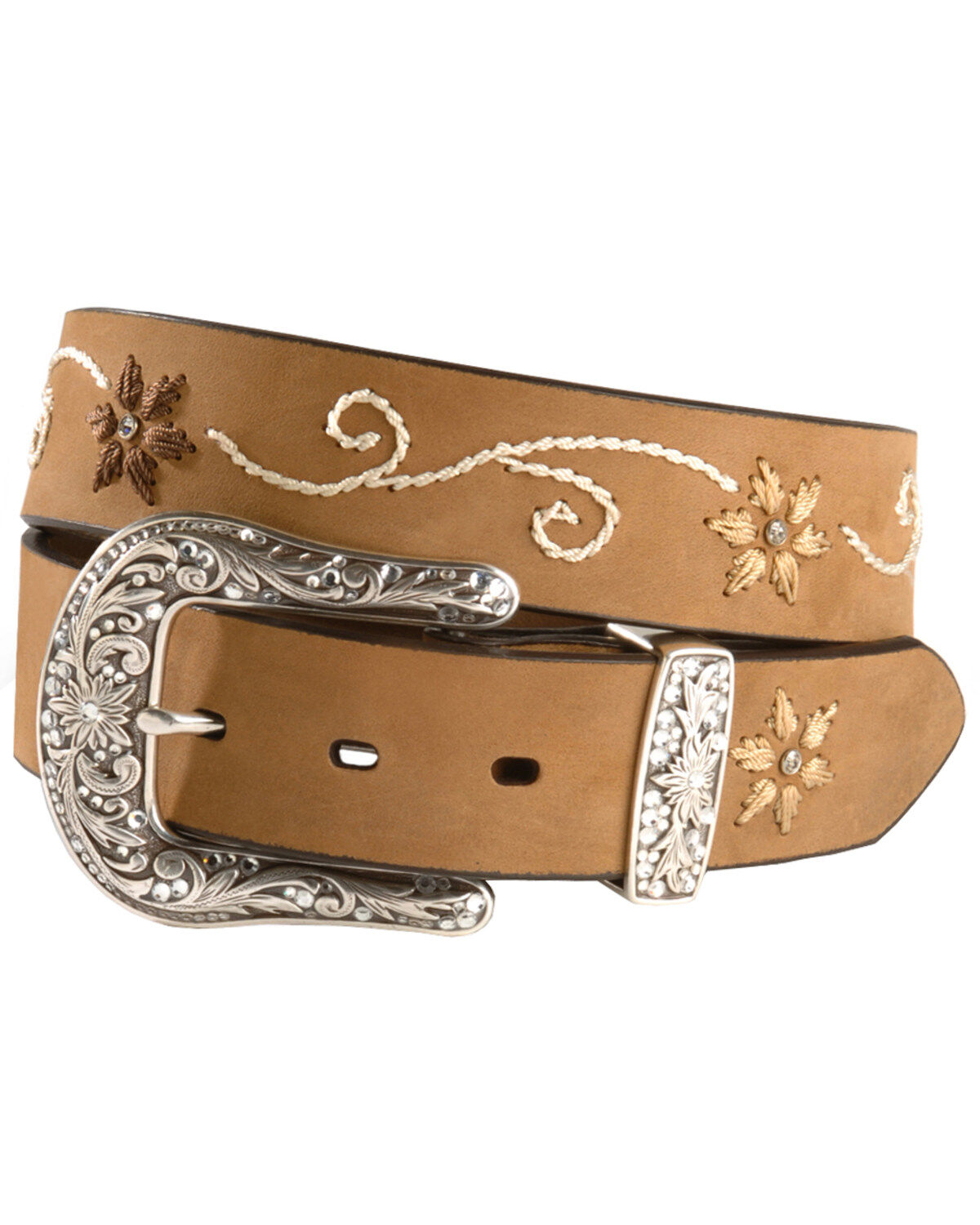 Image #1 - Nocona Women's Embroidered Floral Belt, , hi-res