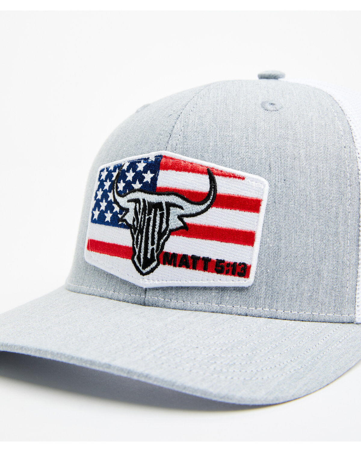 Image #2 - Salty Rodeo Men's Liberty Trucker Cap, Grey, hi-res