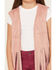 Fornia Girls' Fringe Faux Suede Vest, Pink, hi-res