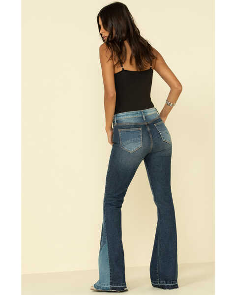 Image #2 - Driftwood Women’s Medium Wash Patchwork Flare Jeans, , hi-res