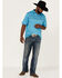 Cinch Men's ARENAFLEX Striped Short Sleeve Polo Shirt , Blue, hi-res