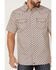 Image #3 - Moonshine Spirit Men's Sparky Medallion Geo Print Short Sleeve Snap Western Shirt, Burgundy, hi-res