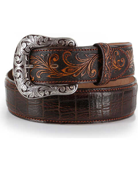 Tony Lama Men's Pinto Classic Leather Belt , Brown, hi-res