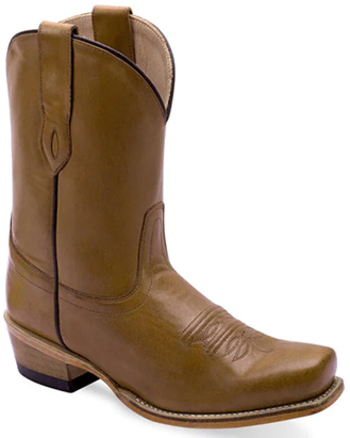 Old West Women's Short Western Boots - Square Toe, Tan, hi-res