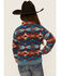 Image #4 - Rock & Roll Denim Girls' Southwestern Print Sherpa Pullover, Blue, hi-res