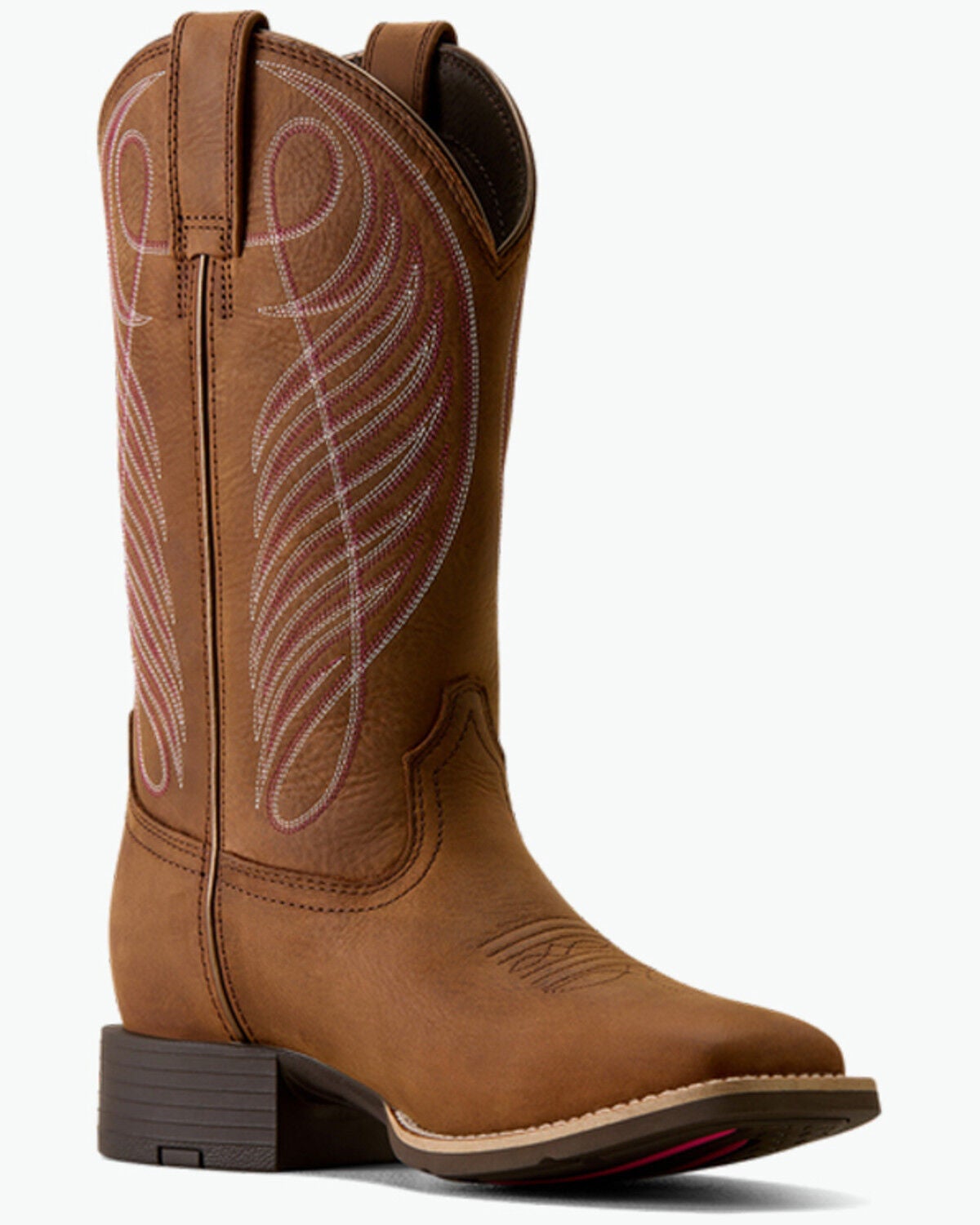 Ariat Women's Round Up Waterproof Performance Western Boots - Broad Square Toe, Brown, hi-res