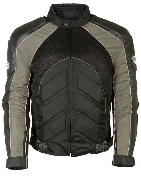 Image #1 - Milwaukee Leather Men's Combo Leather Textile Mesh Racer Jacket - 3X, Dark Grey, hi-res