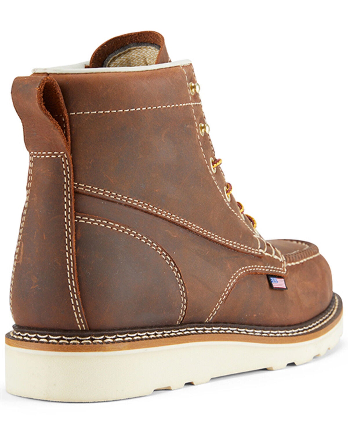 Image #2 - US Boot Men's 6" Bravo Wedge Sole Moc Work Boots - Composite Toe, Brown, hi-res
