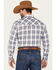 Ely Walker Men's Plaid Long Sleeve Snap Western Shirt, Blue, hi-res