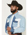 Image #2 - Wrangler Men's Brushpopper Denim Block Long Sleeve Snap Western Shirt, , hi-res
