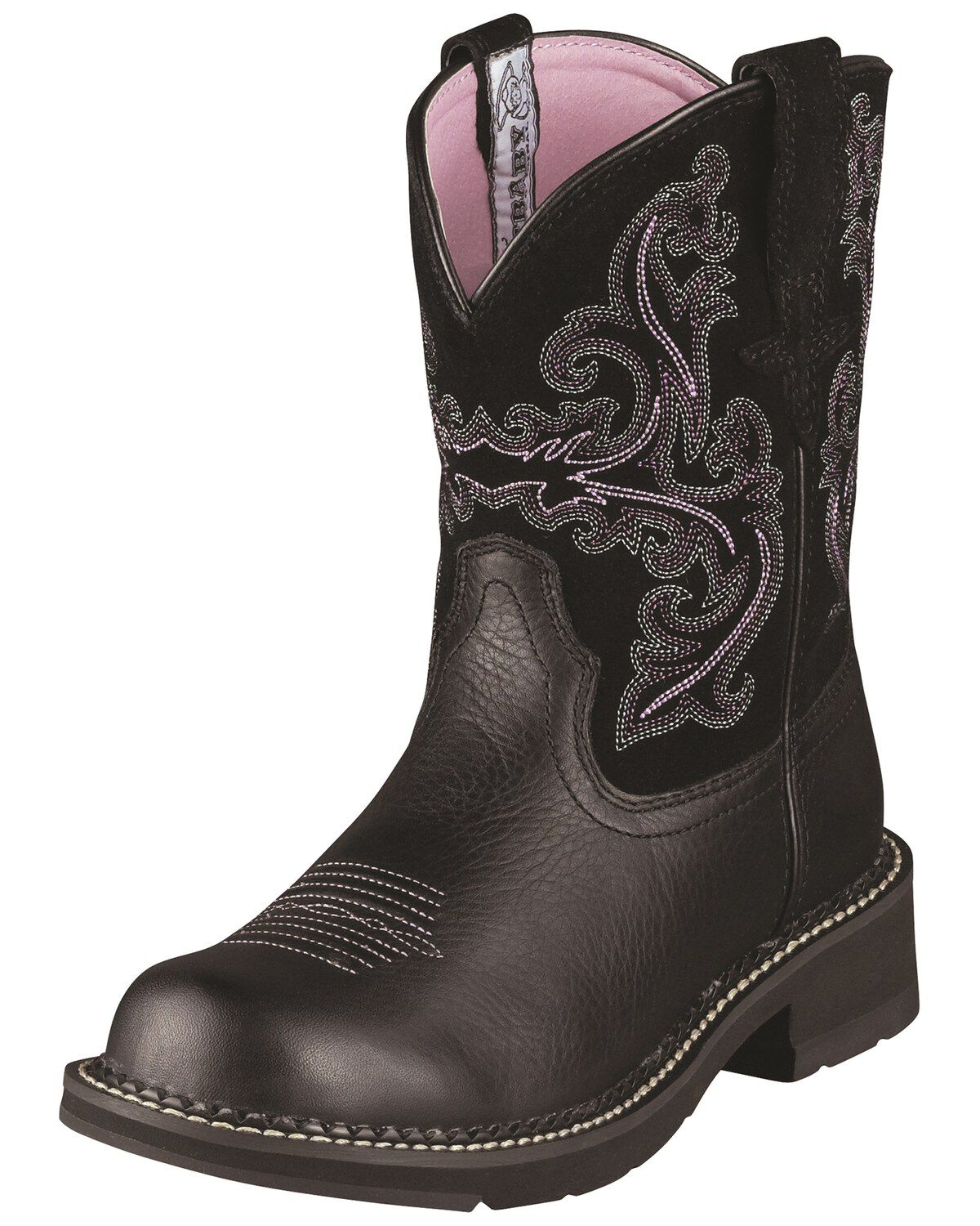 Image #2 - Ariat Women's Fatbaby Deertan Western Boots - Round Toe, Black, hi-res