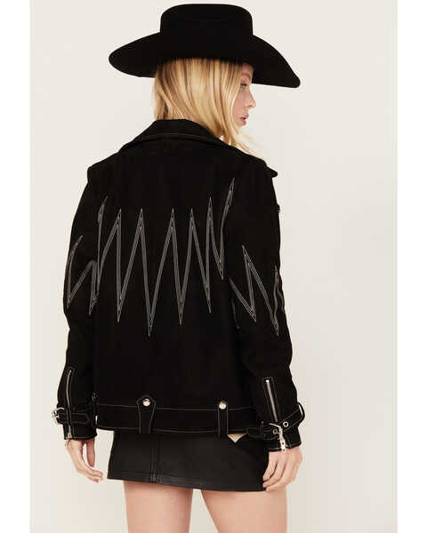 Boot Barn x Understated Leather Women's Sunburst Leather Jacket, Black, hi-res