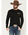 Image #2 - RANK 45® Men's Rodeo Tradition Long Sleeve Graphic T-Shirt, Black, hi-res