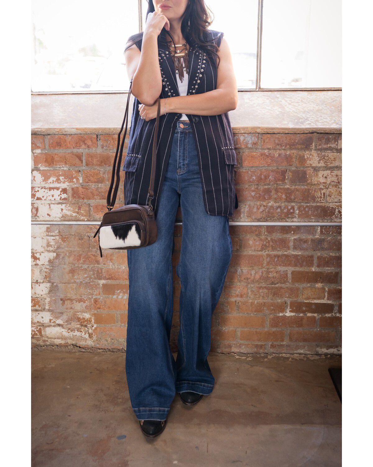 Image #6 - STS Ranchwear by Carroll Women's Jess Cowhide Crossbody Bag, Brown, hi-res