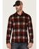 Image #1 - Flag & Anthem Men's Berks Plaid Textured Knit Long Sleeve Button-Down Western Shirt, Red, hi-res