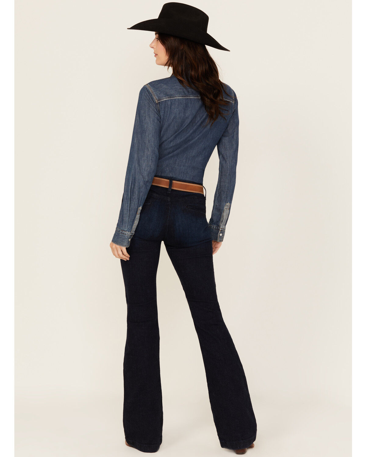 Image #3 - Cinch Women's Lynden Dark Wash Mid Rise Trouser Stretch Denim Jeans, Indigo, hi-res