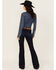 Image #3 - Cinch Women's Lynden Dark Wash Mid Rise Trouser Stretch Denim Jeans, Indigo, hi-res