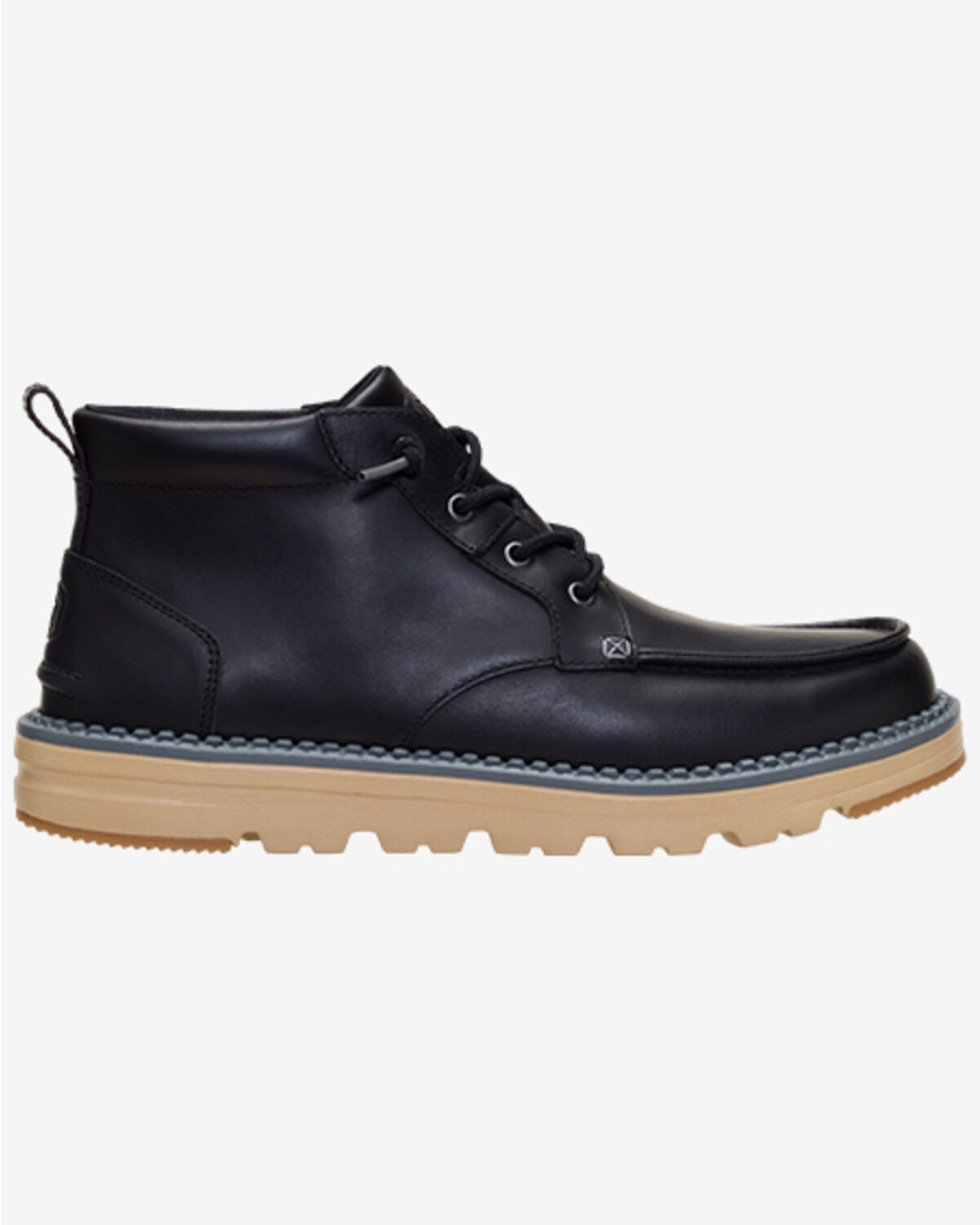 Image #2 - HEYDUDE Men's Flint Lace-Up Casual Boots - Moc Toe, Black, hi-res
