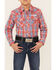 Image #3 - Wrangler Boys' Logo Plaid Print Long Sleeve Snap Western Shirt, Red, hi-res